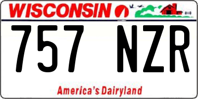 WI license plate 757NZR