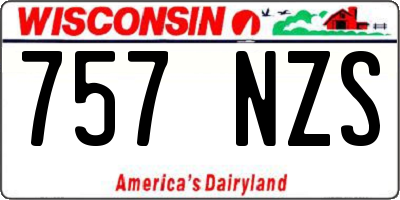 WI license plate 757NZS