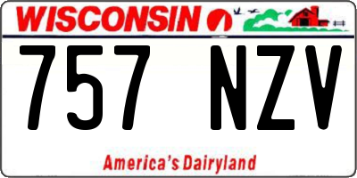 WI license plate 757NZV