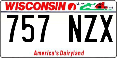 WI license plate 757NZX