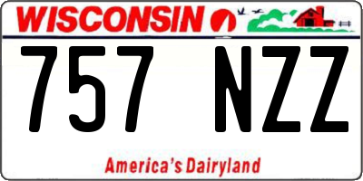 WI license plate 757NZZ