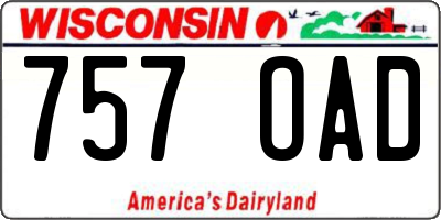 WI license plate 757OAD