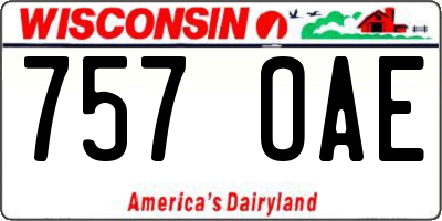 WI license plate 757OAE