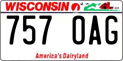 WI license plate 757OAG
