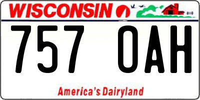 WI license plate 757OAH