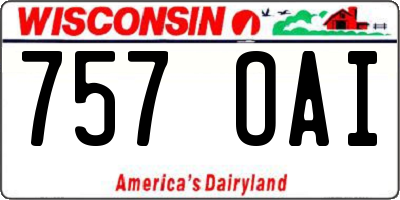 WI license plate 757OAI