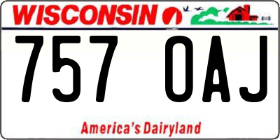WI license plate 757OAJ