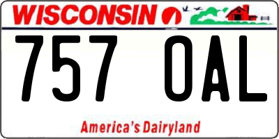 WI license plate 757OAL
