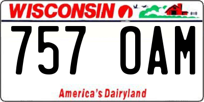 WI license plate 757OAM