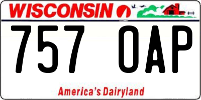 WI license plate 757OAP
