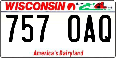 WI license plate 757OAQ