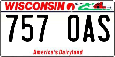 WI license plate 757OAS