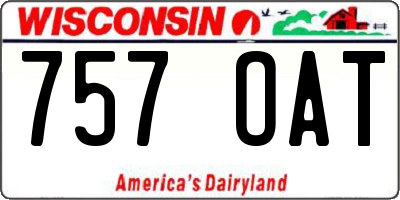 WI license plate 757OAT