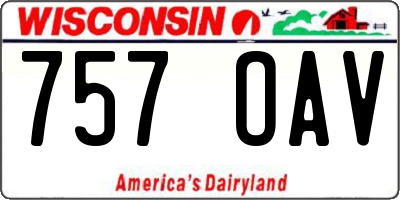 WI license plate 757OAV