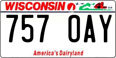 WI license plate 757OAY