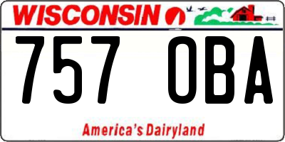 WI license plate 757OBA
