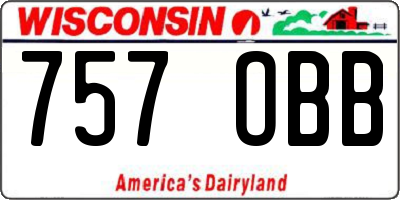 WI license plate 757OBB