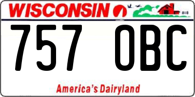 WI license plate 757OBC