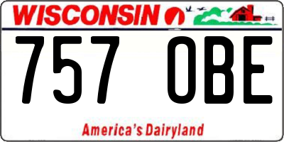 WI license plate 757OBE