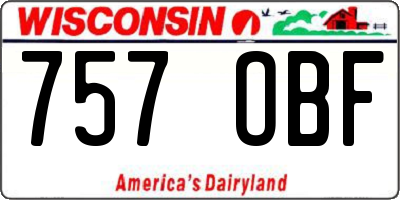 WI license plate 757OBF