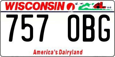 WI license plate 757OBG