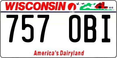 WI license plate 757OBI