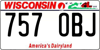 WI license plate 757OBJ