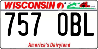 WI license plate 757OBL