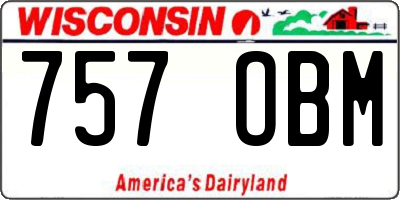 WI license plate 757OBM