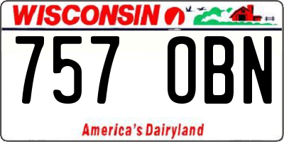WI license plate 757OBN
