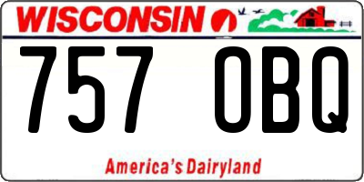 WI license plate 757OBQ