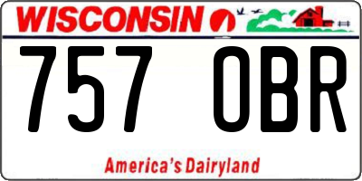 WI license plate 757OBR