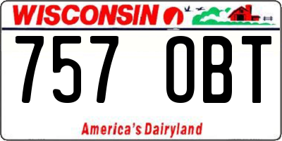WI license plate 757OBT
