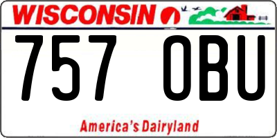 WI license plate 757OBU