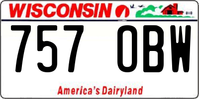 WI license plate 757OBW