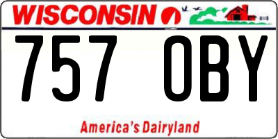 WI license plate 757OBY