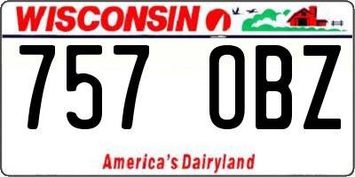 WI license plate 757OBZ