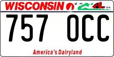 WI license plate 757OCC