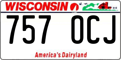 WI license plate 757OCJ