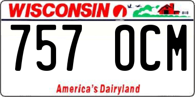 WI license plate 757OCM