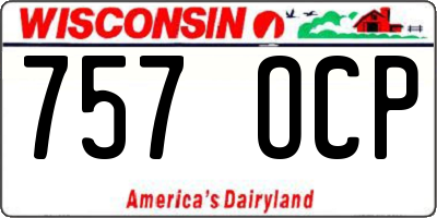 WI license plate 757OCP