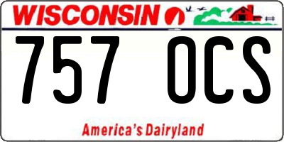 WI license plate 757OCS