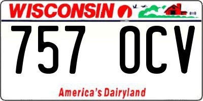 WI license plate 757OCV