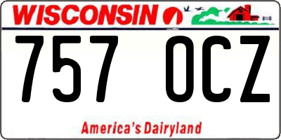 WI license plate 757OCZ