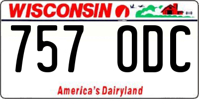 WI license plate 757ODC