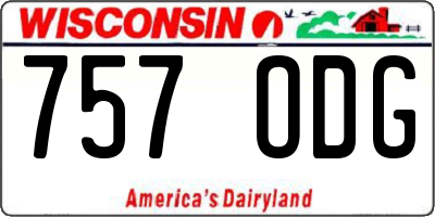 WI license plate 757ODG