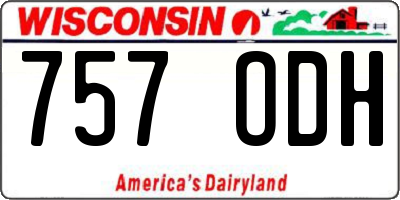 WI license plate 757ODH