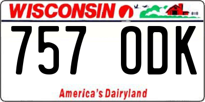 WI license plate 757ODK