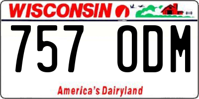 WI license plate 757ODM