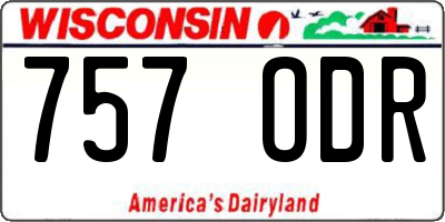 WI license plate 757ODR